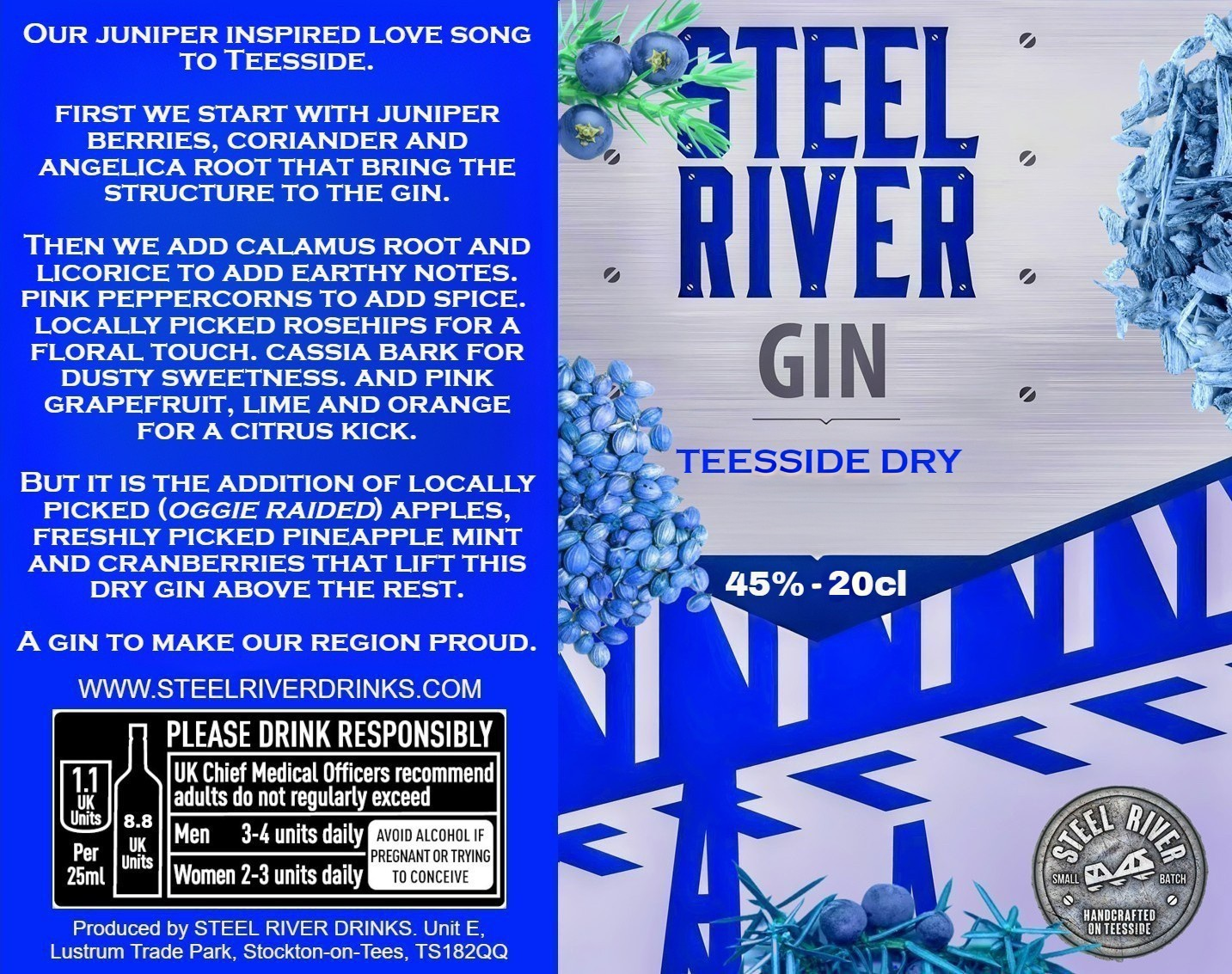 TEESSIDE DRY GIN - 20cl Bottle